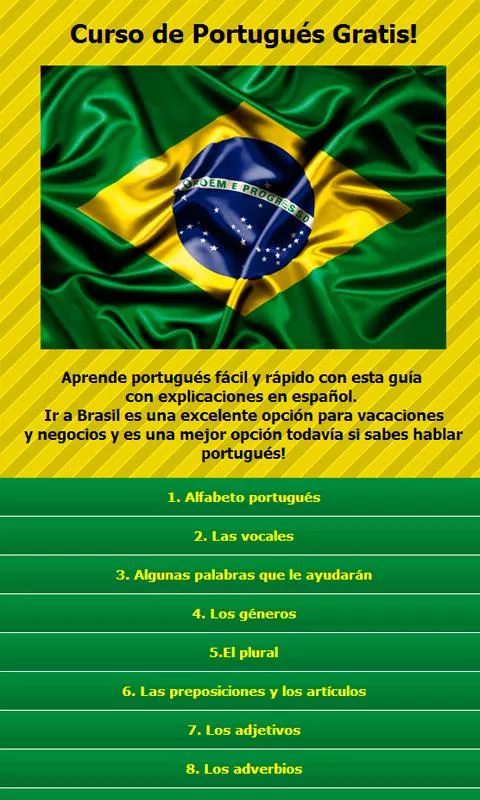 Curso de portugués gratis para Android