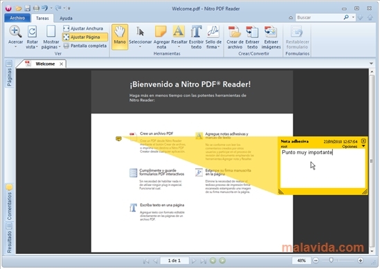 any way to bookmark nitro pdf reader